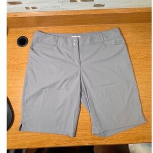 Women's Grey Golf Shorts Size 14‎ Quick Dry 9.5" Inseam Double Snap